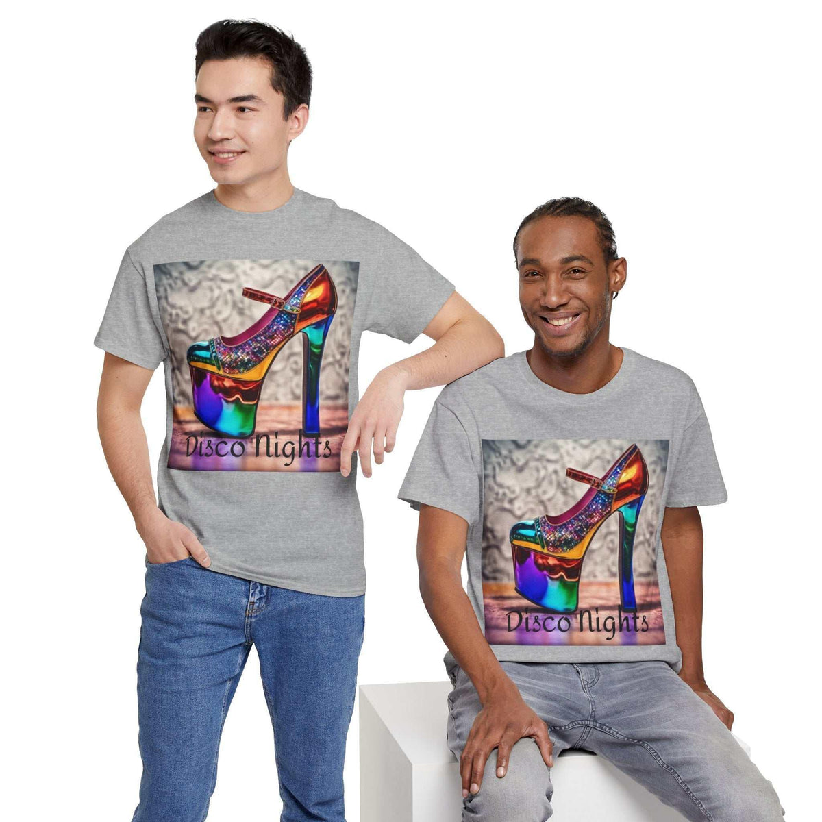 Disco Nights Unisex Heavy Cotton Tee - Retro Vibes - Under the Stars Babe - underthestarsbabe