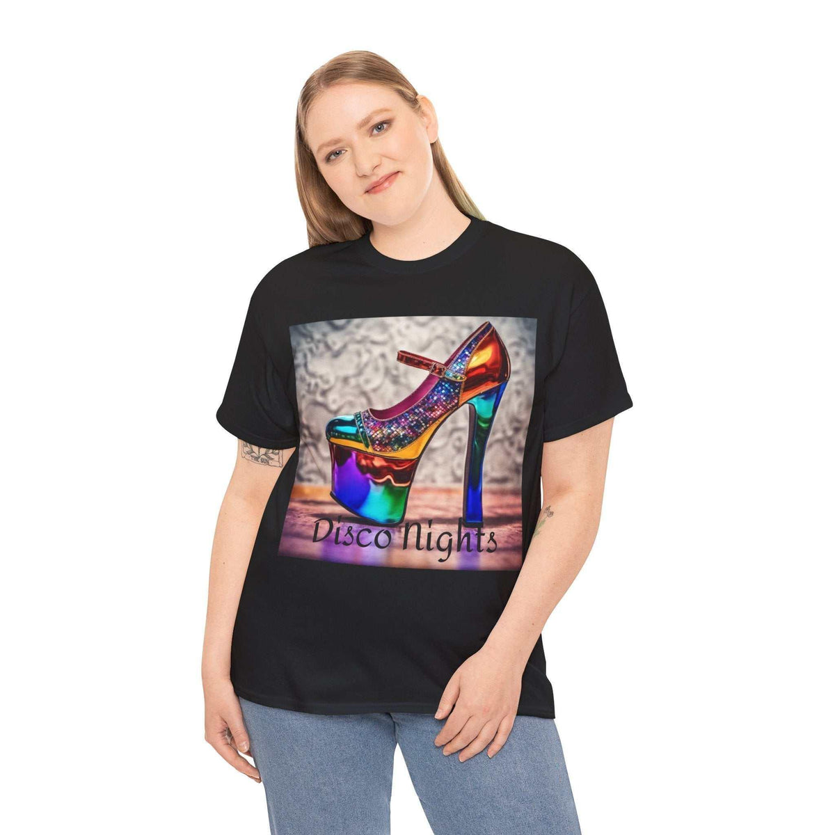 Disco Nights Unisex Heavy Cotton Tee - Retro Vibes - Under the Stars Babe - underthestarsbabe