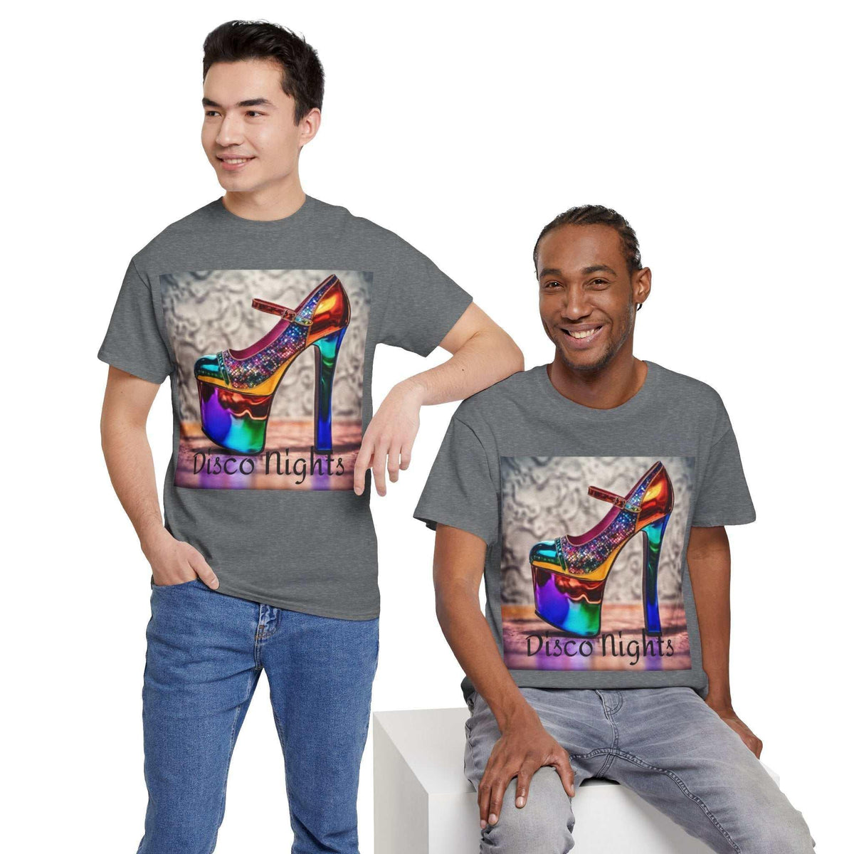 Disco Nights Unisex Heavy Cotton Tee - Retro Vibes - Under the Stars Babe - underthestarsbabe