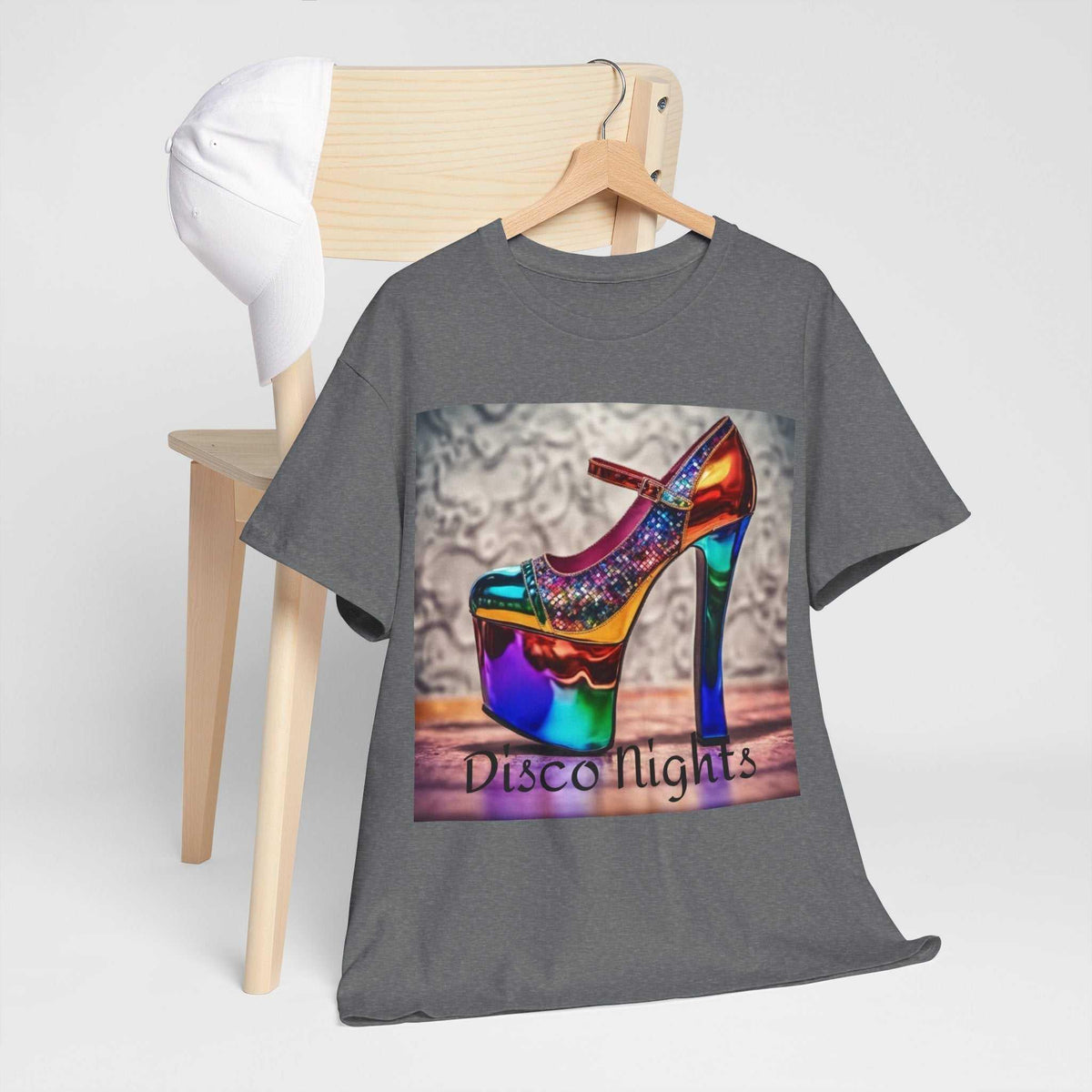 Disco Nights Unisex Heavy Cotton Tee - Retro Vibes - Under the Stars Babe - underthestarsbabe