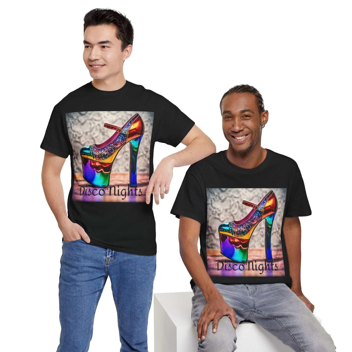 Disco Nights Unisex Heavy Cotton Tee - Retro Vibes - Under the Stars Babe - underthestarsbabe