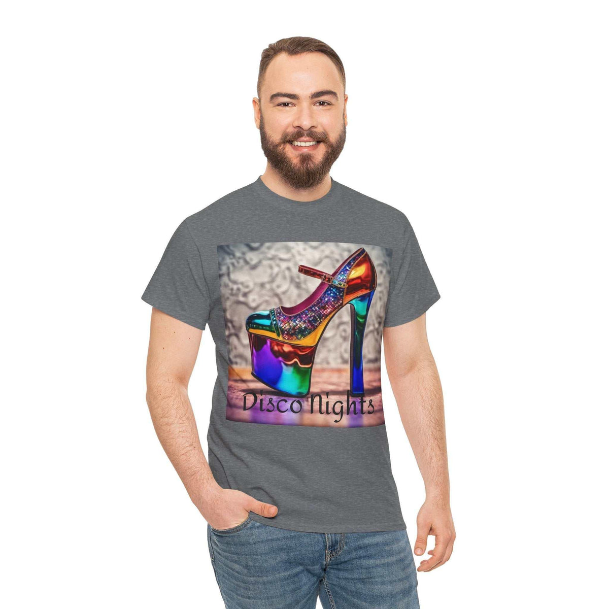 Disco Nights Unisex Heavy Cotton Tee - Retro Vibes - Under the Stars Babe - underthestarsbabe