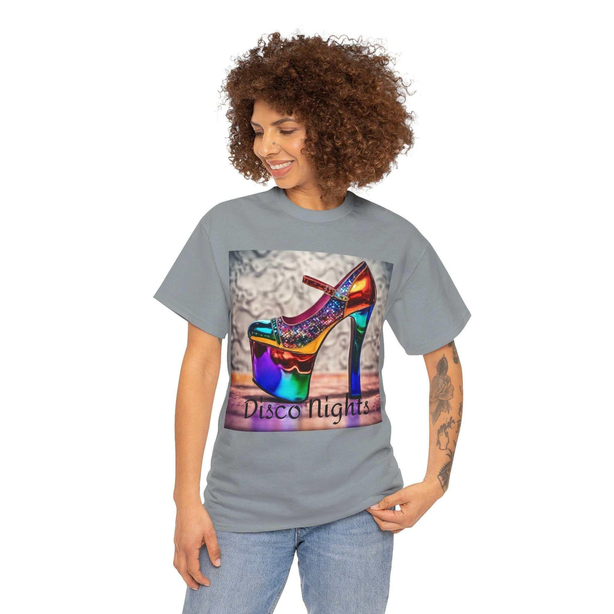 Disco Nights Unisex Heavy Cotton Tee - Retro Vibes - Under the Stars Babe - underthestarsbabe