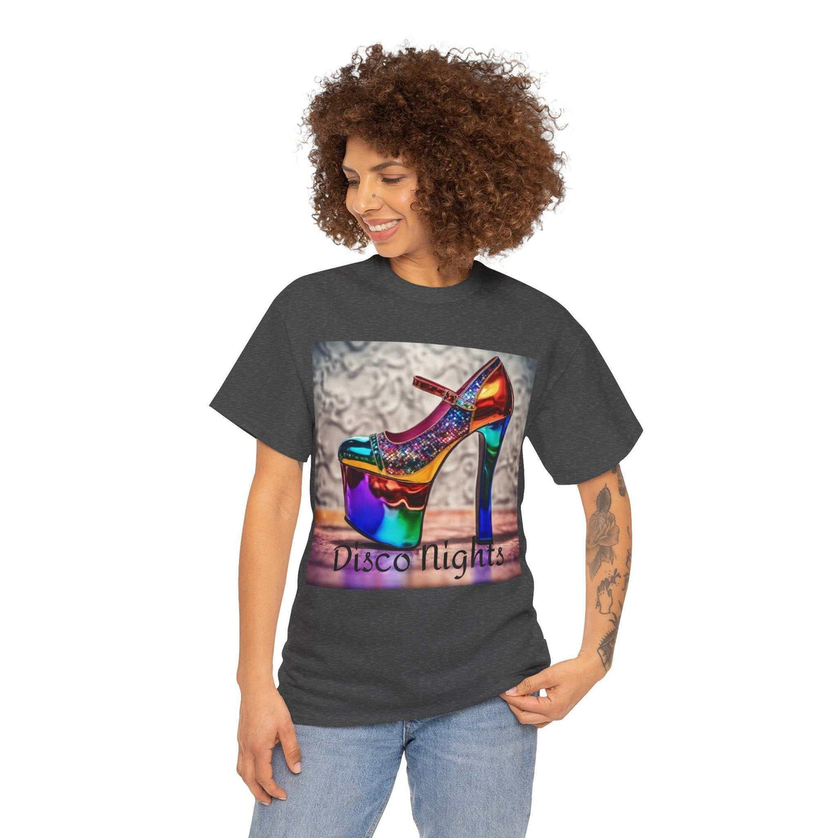 Disco Nights Unisex Heavy Cotton Tee - Retro Vibes - Under the Stars Babe - underthestarsbabe