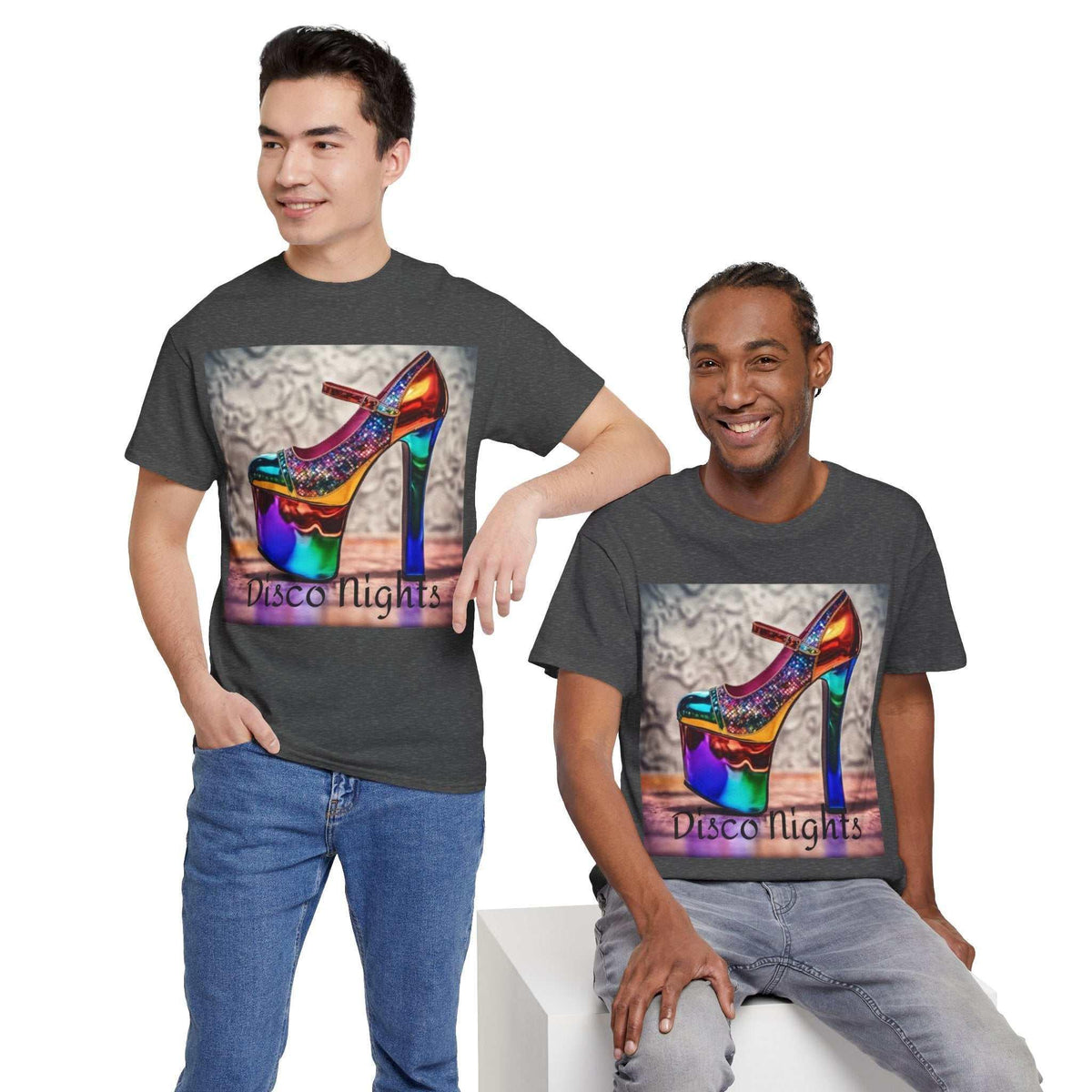 Disco Nights Unisex Heavy Cotton Tee - Retro Vibes - Under the Stars Babe - underthestarsbabe