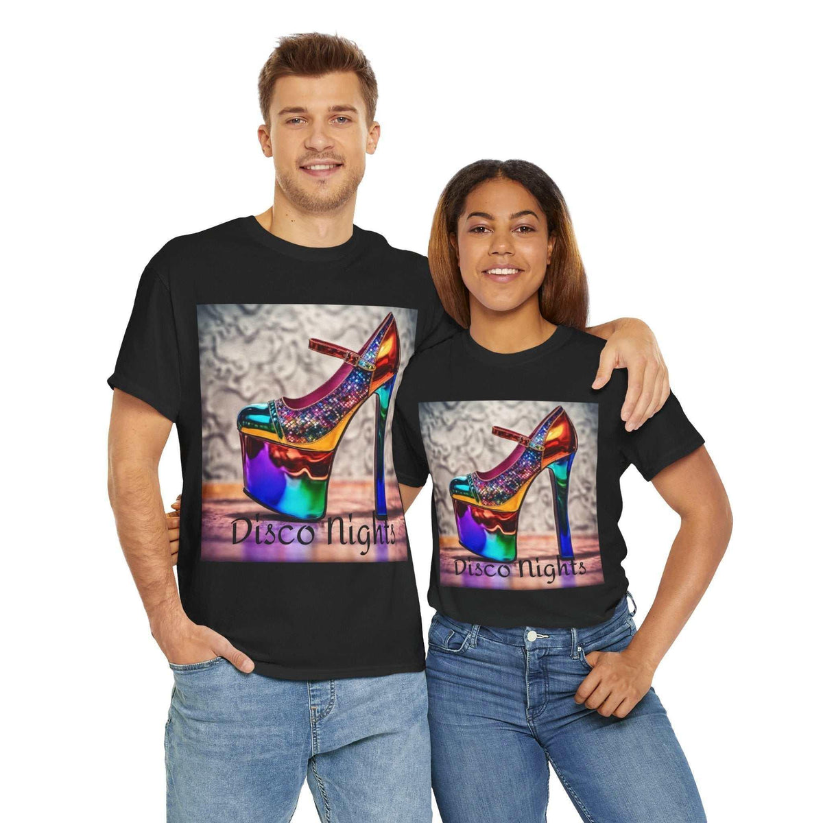 Disco Nights Unisex Heavy Cotton Tee - Retro Vibes - Under the Stars Babe - underthestarsbabe
