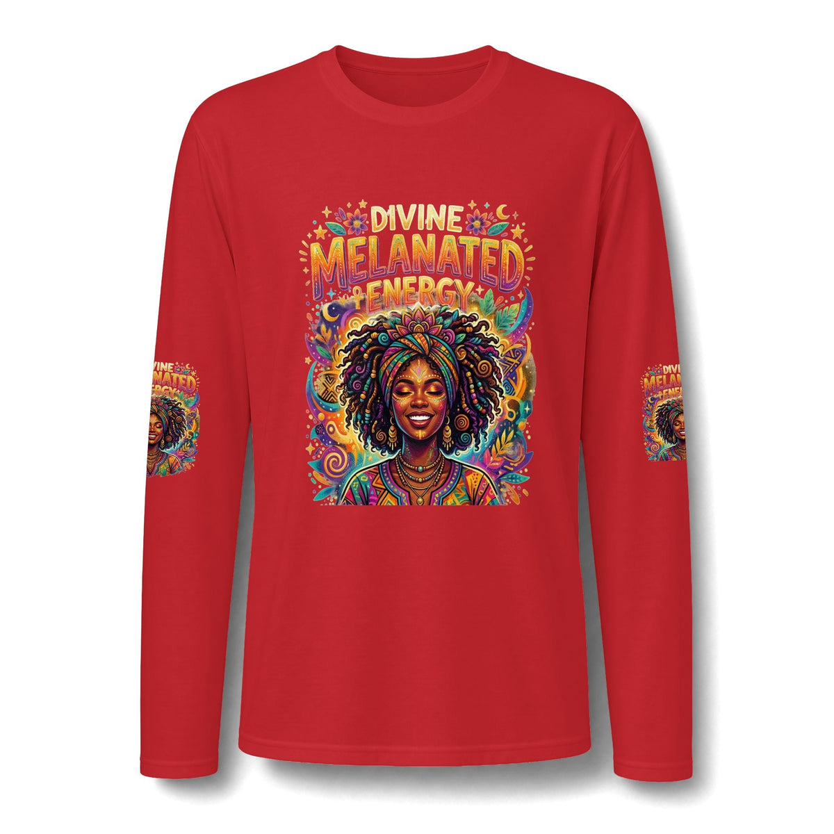 Divine Melanated Energy Woman Long Sleeve T-Shirt - underthestarsbabe.shop