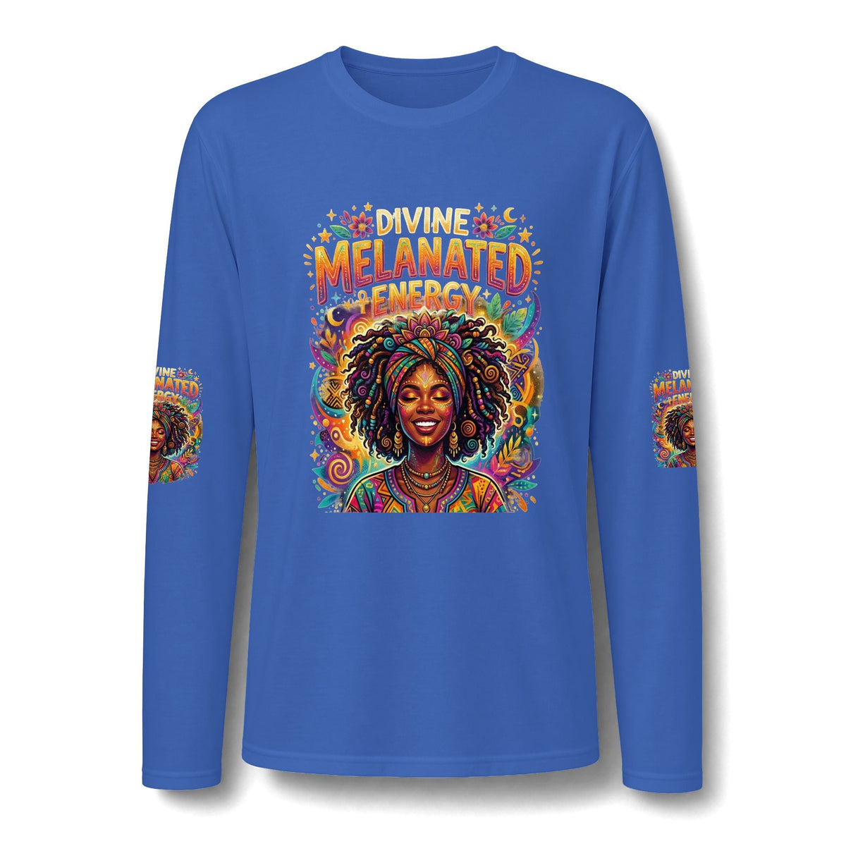 Divine Melanated Energy Woman Long Sleeve T-Shirt - underthestarsbabe.shop