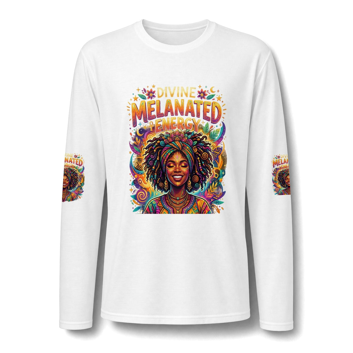 Divine Melanated Energy Woman Long Sleeve T-Shirt - underthestarsbabe.shop