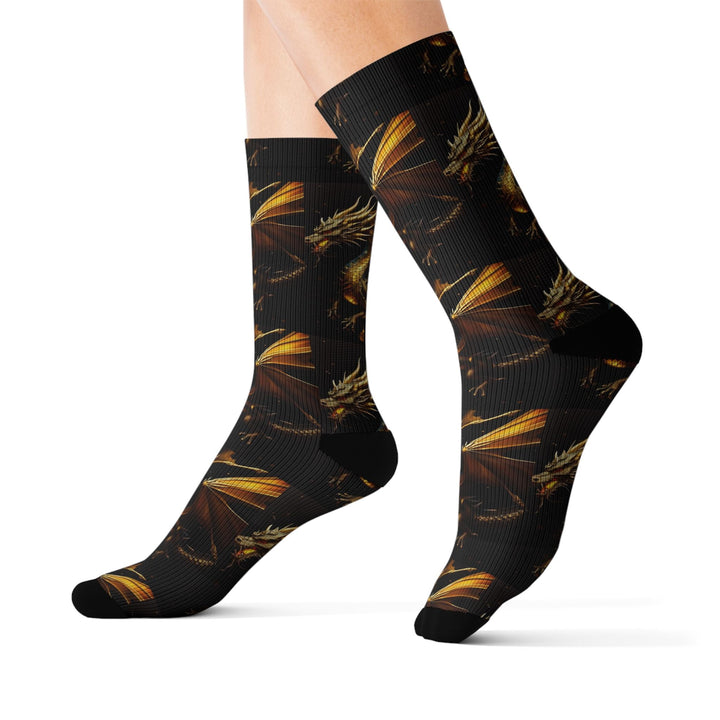 Dragon Fire Energy Sublimation Socks - Fantasy Lovers - underthestarsbabe