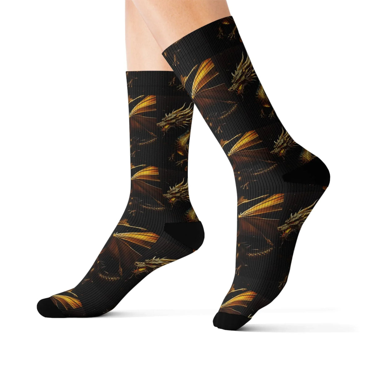 Dragon Fire Energy Sublimation Socks - Fantasy Lovers - underthestarsbabe