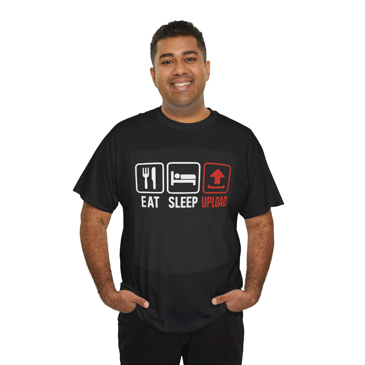 Eat Sleep Upload Funny Cotton T-Shirt - underthestarsbabe