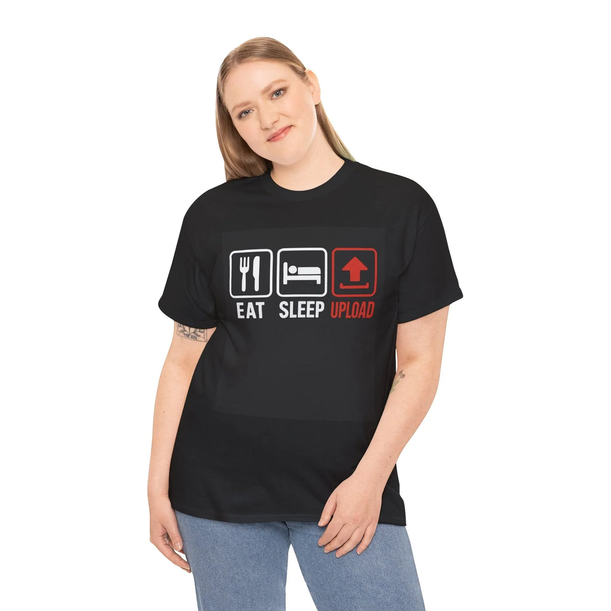 Eat Sleep Upload Funny Cotton T-Shirt - underthestarsbabe