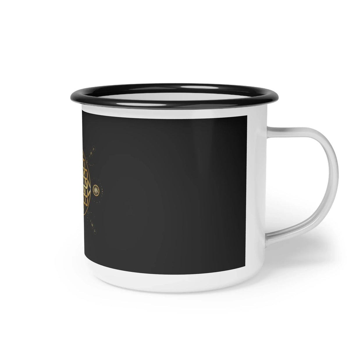 Enamel Camp Cup - Flower Of Life Design | For Camping and Coffee Lovers - underthestarsbabe