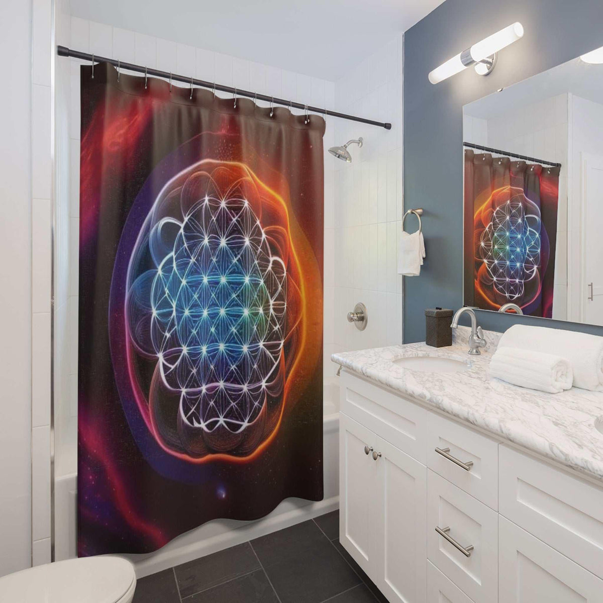 Flower of Life Shower Curtain - Under the Stars Babe - underthestarsbabe