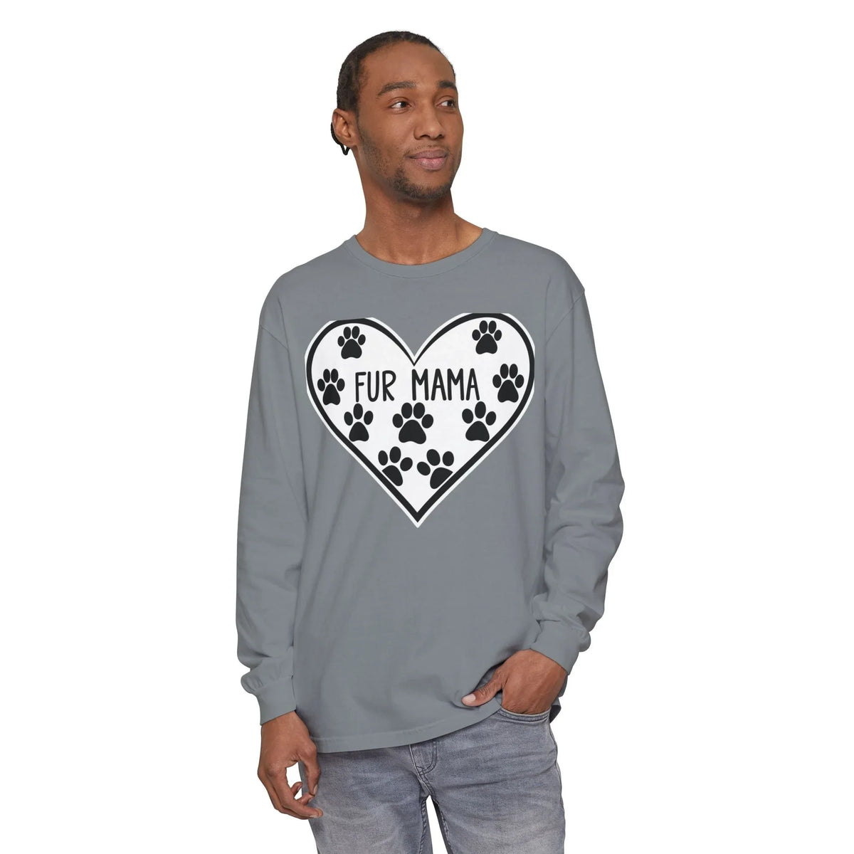 Fur Mama Long Sleeve T-Shirt | Pet Lover Apparel - underthestarsbabe