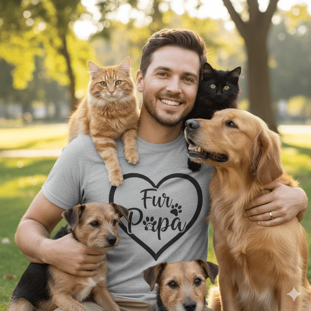 Fur Papa Tee Shirt | Perfect Gift for Pet Lovers - underthestarsbabe