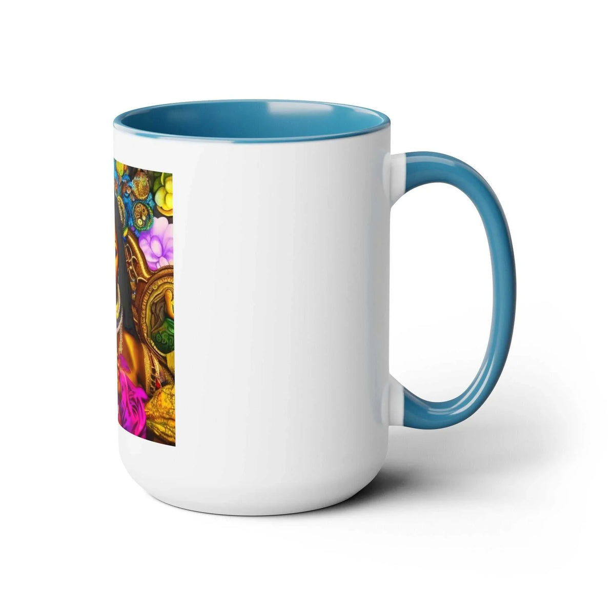 Goddess Oshun Two-Tone Mug 15oz - Under the Stars Babe - underthestarsbabe
