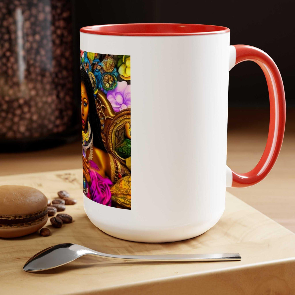 Goddess Oshun Two-Tone Mug 15oz - Under the Stars Babe - underthestarsbabe