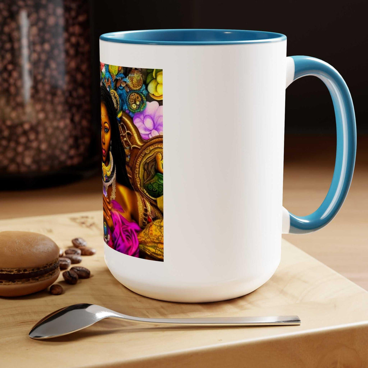Goddess Oshun Two-Tone Mug 15oz - Under the Stars Babe - underthestarsbabe