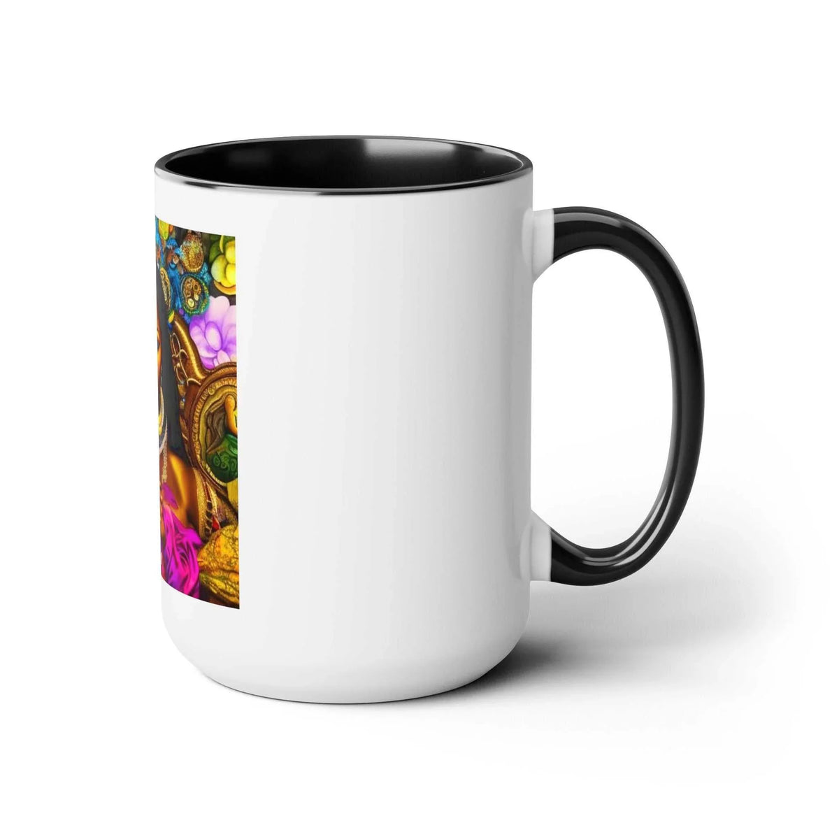 Goddess Oshun Two-Tone Mug 15oz - Under the Stars Babe - underthestarsbabe