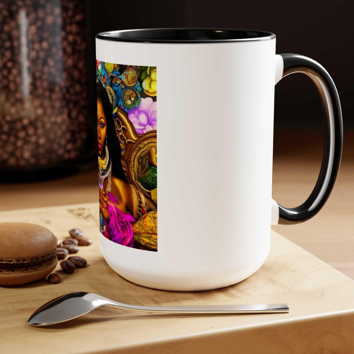 Goddess Oshun Two-Tone Mug 15oz - Under the Stars Babe - underthestarsbabe
