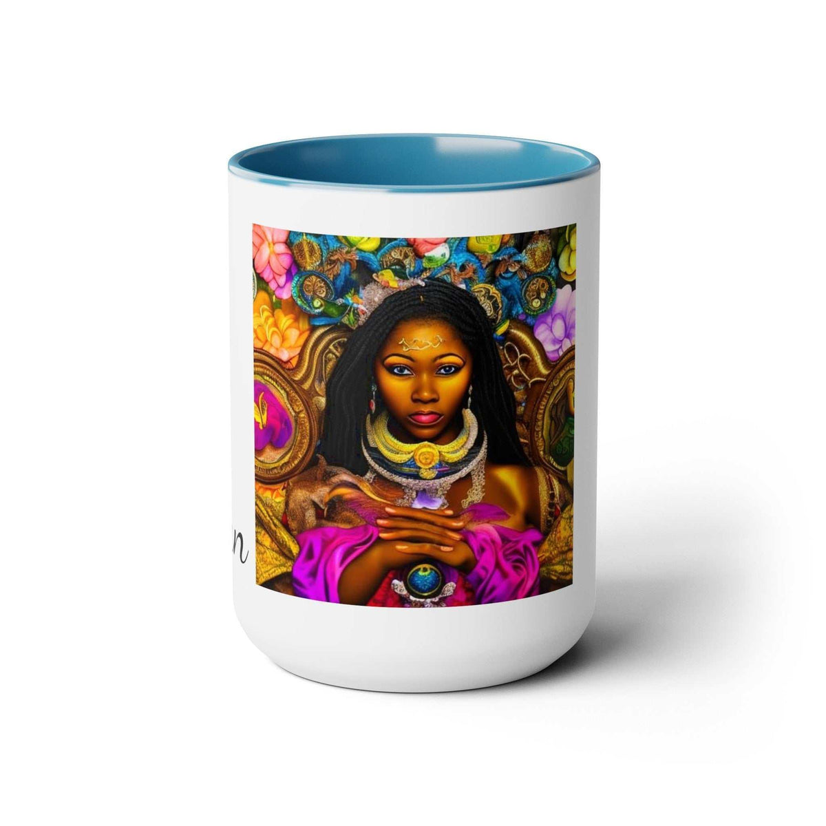Goddess Oshun Two-Tone Mug 15oz - Under the Stars Babe - underthestarsbabe