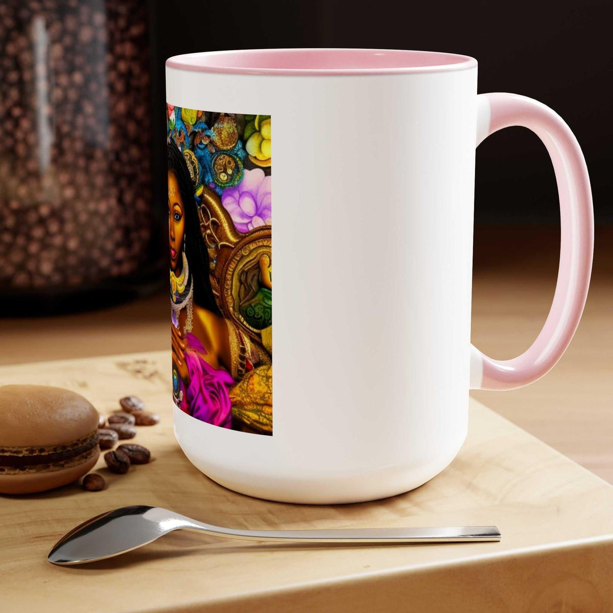 Goddess Oshun Two-Tone Mug 15oz - Under the Stars Babe - underthestarsbabe