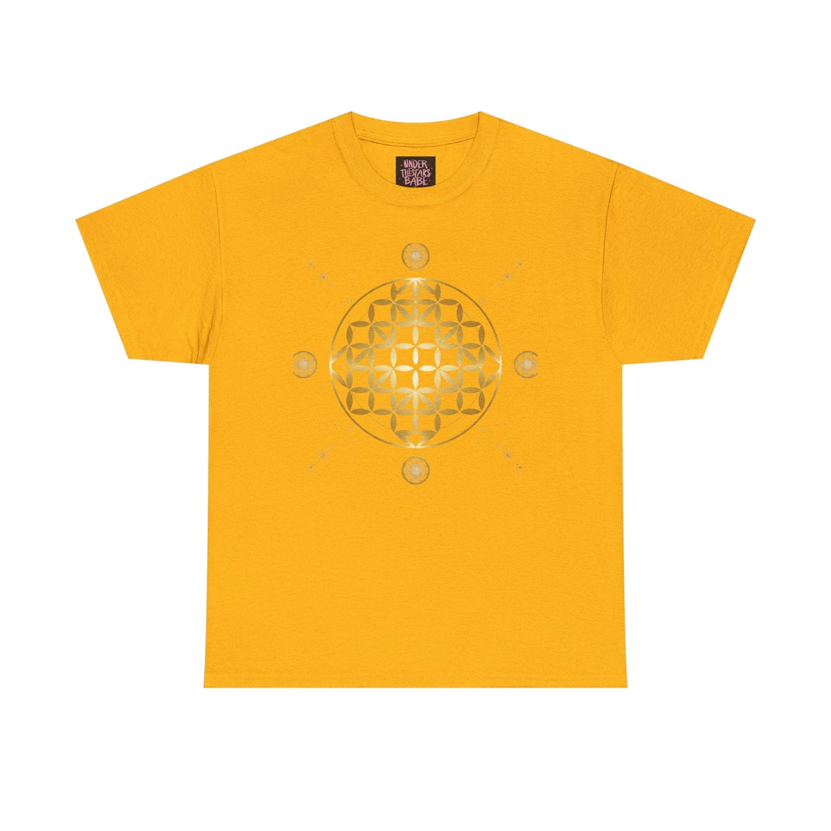 Gold Flower Of Life Unisex Graphic Tee - underthestarsbabe