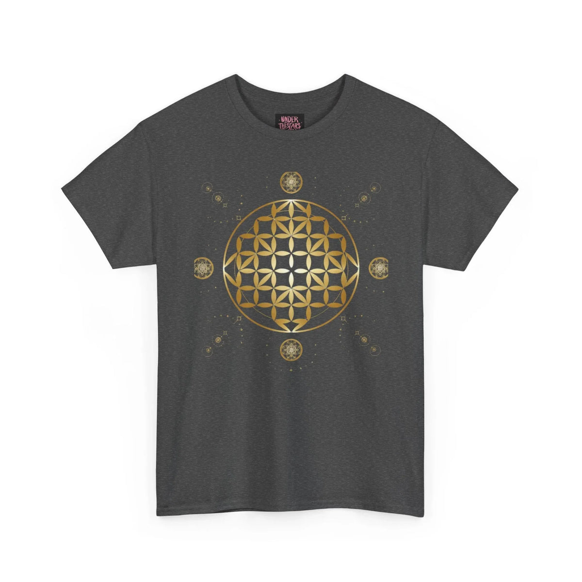 Gold Flower Of Life Unisex Graphic Tee - underthestarsbabe