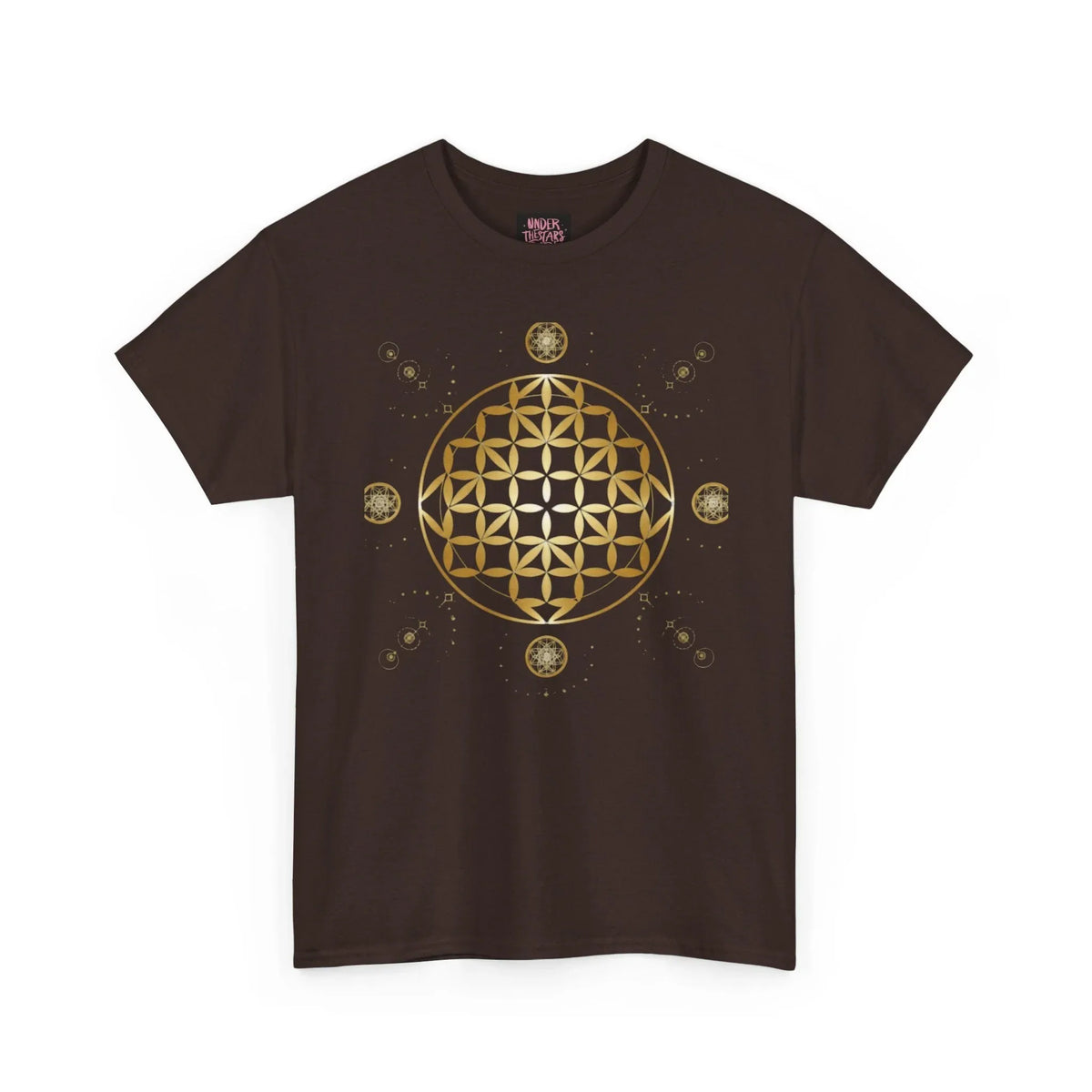 Gold Flower Of Life Unisex Graphic Tee - underthestarsbabe