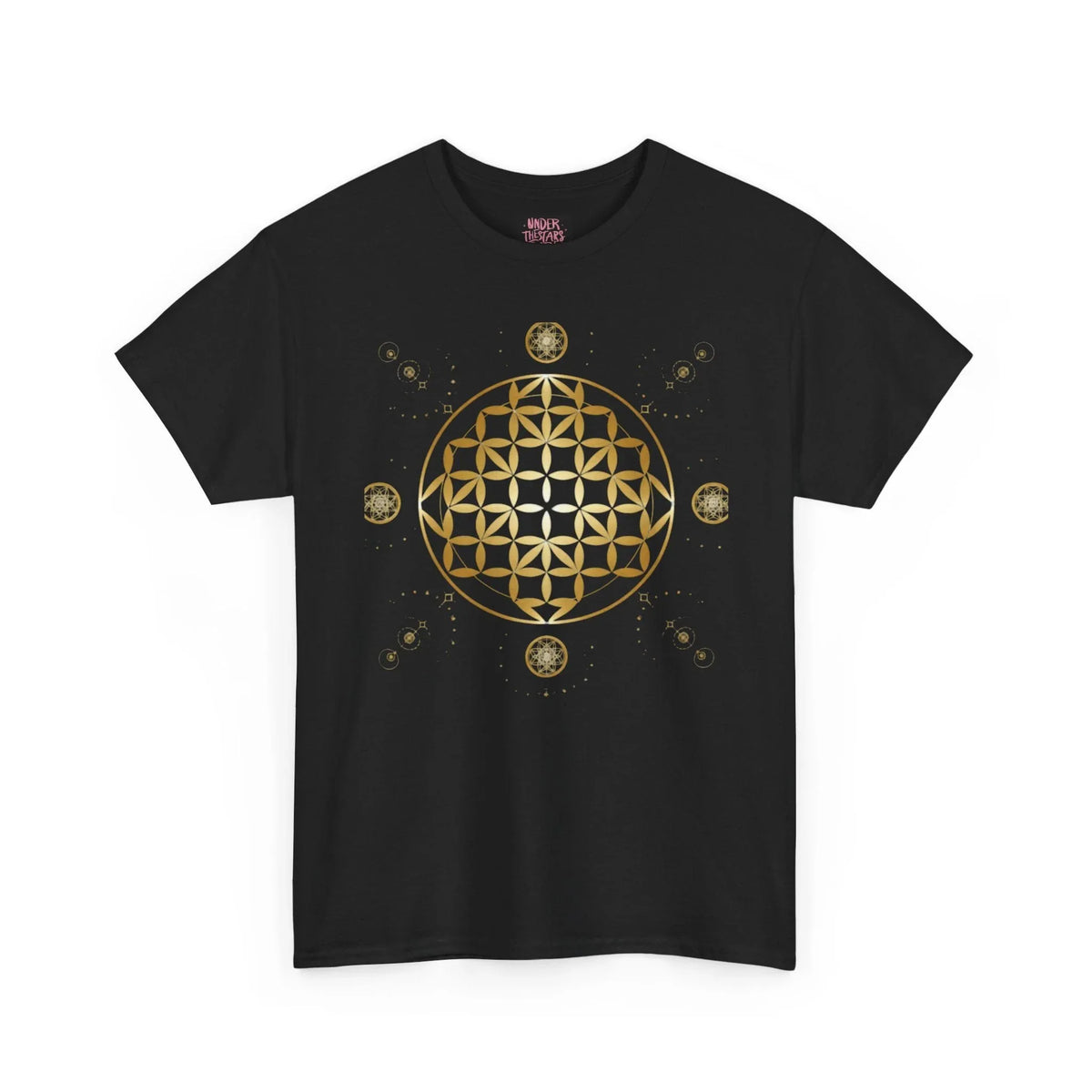 Gold Flower Of Life Unisex Graphic Tee - underthestarsbabe