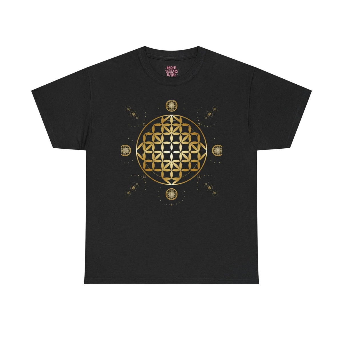 Gold Flower Of Life Unisex Graphic Tee - underthestarsbabe