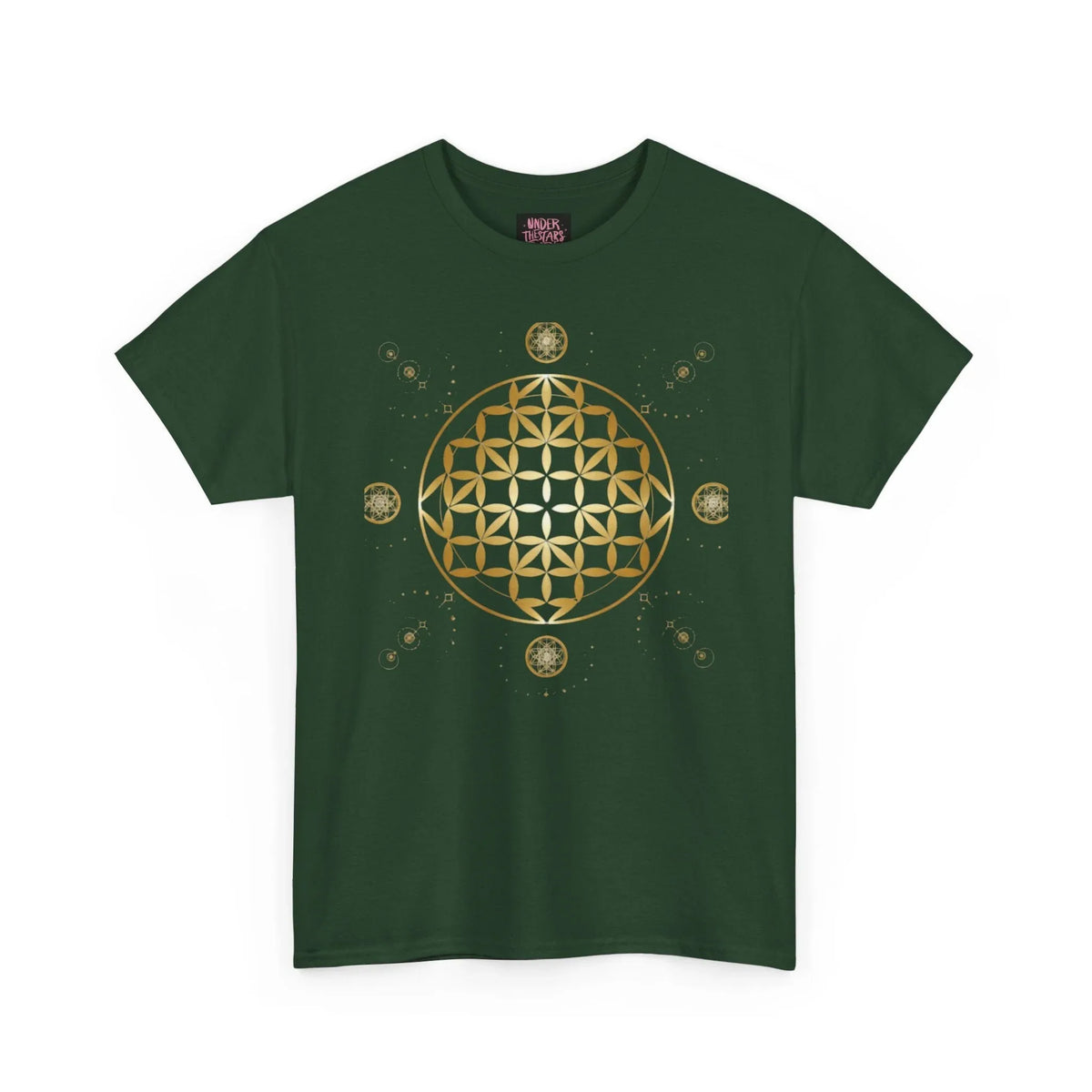 Gold Flower Of Life Unisex Graphic Tee - underthestarsbabe