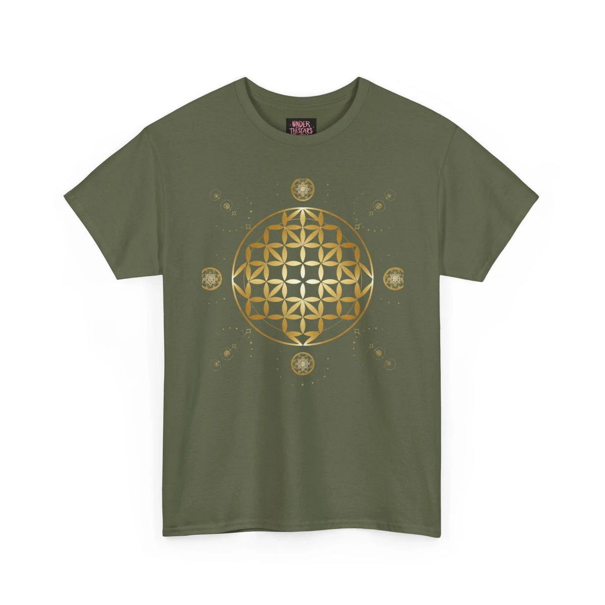 Gold Flower Of Life Unisex Graphic Tee - underthestarsbabe