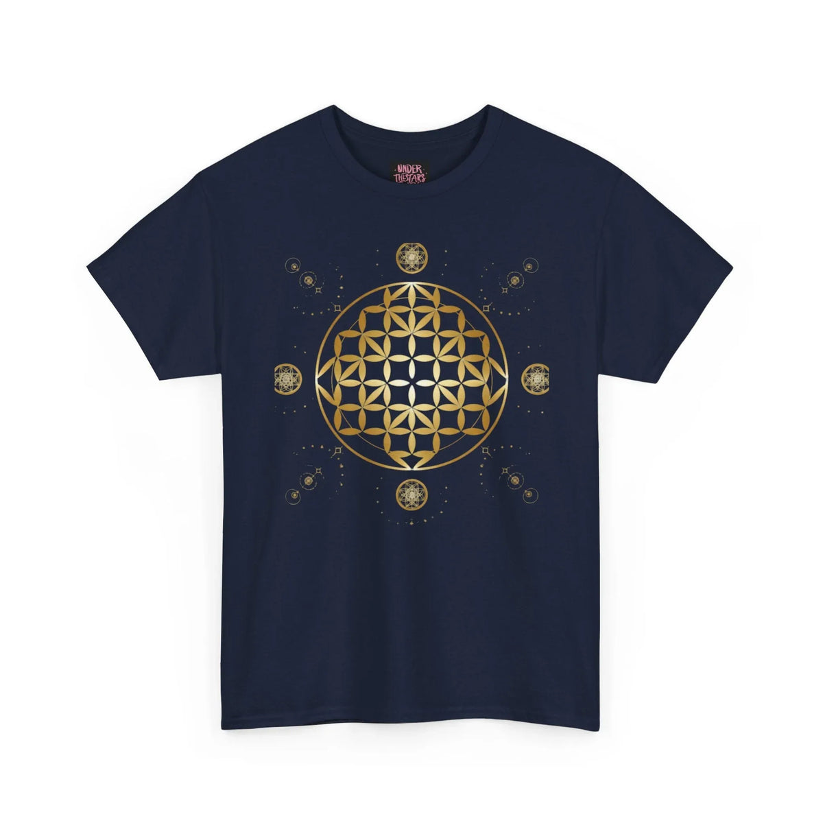 Gold Flower Of Life Unisex Graphic Tee - underthestarsbabe