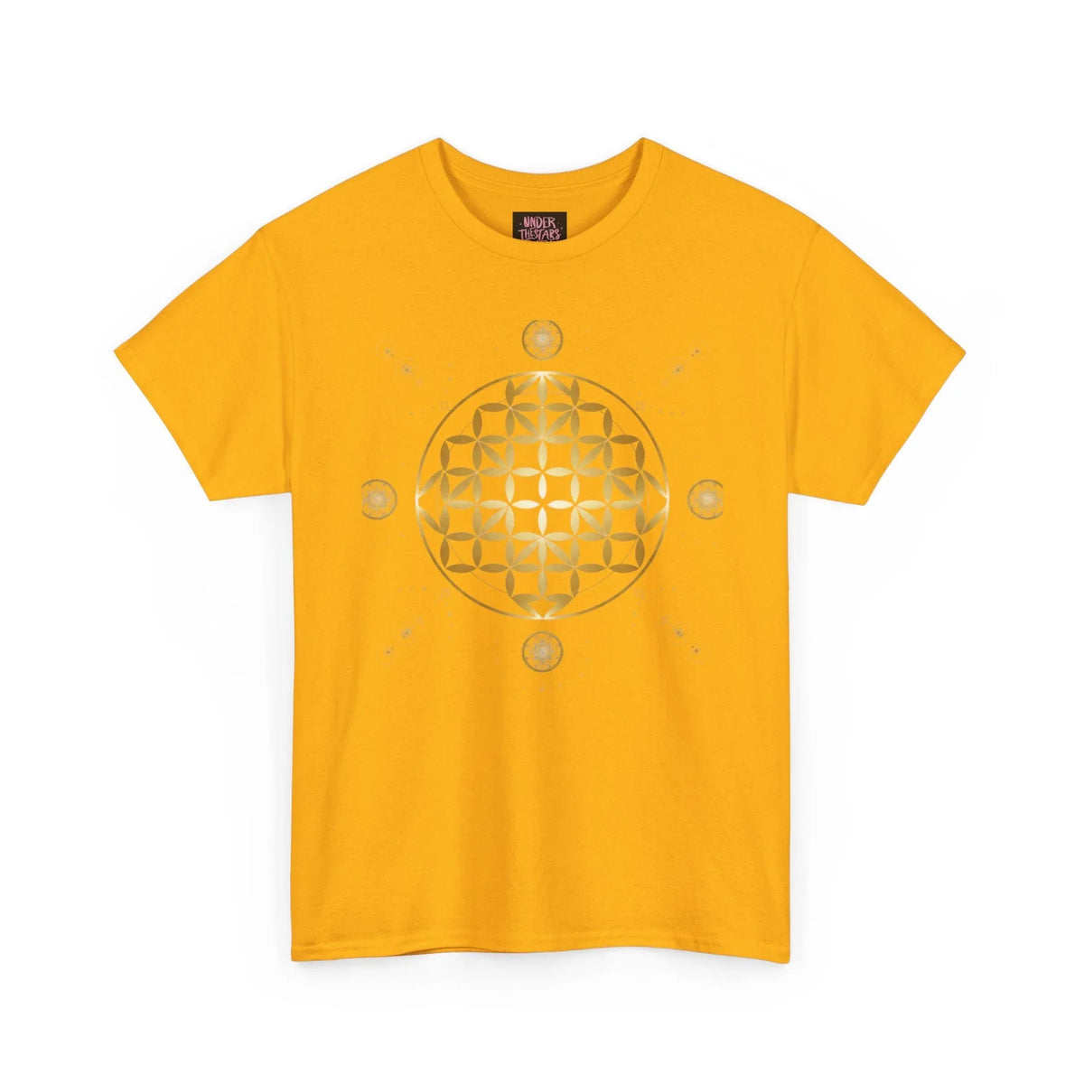 Gold Flower Of Life Unisex Graphic Tee - underthestarsbabe