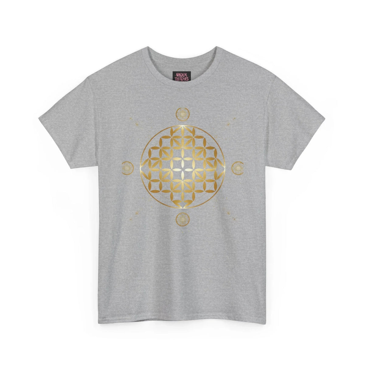 Gold Flower Of Life Unisex Graphic Tee - underthestarsbabe