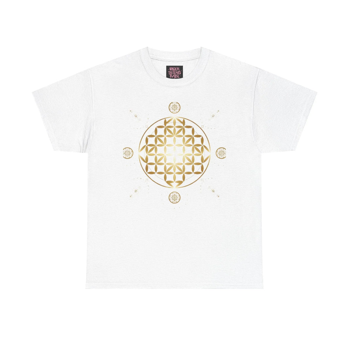 Gold Flower Of Life Unisex Graphic Tee - underthestarsbabe