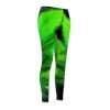 Green herbal leaf print leggings with black accents, celestial-inspired activewear