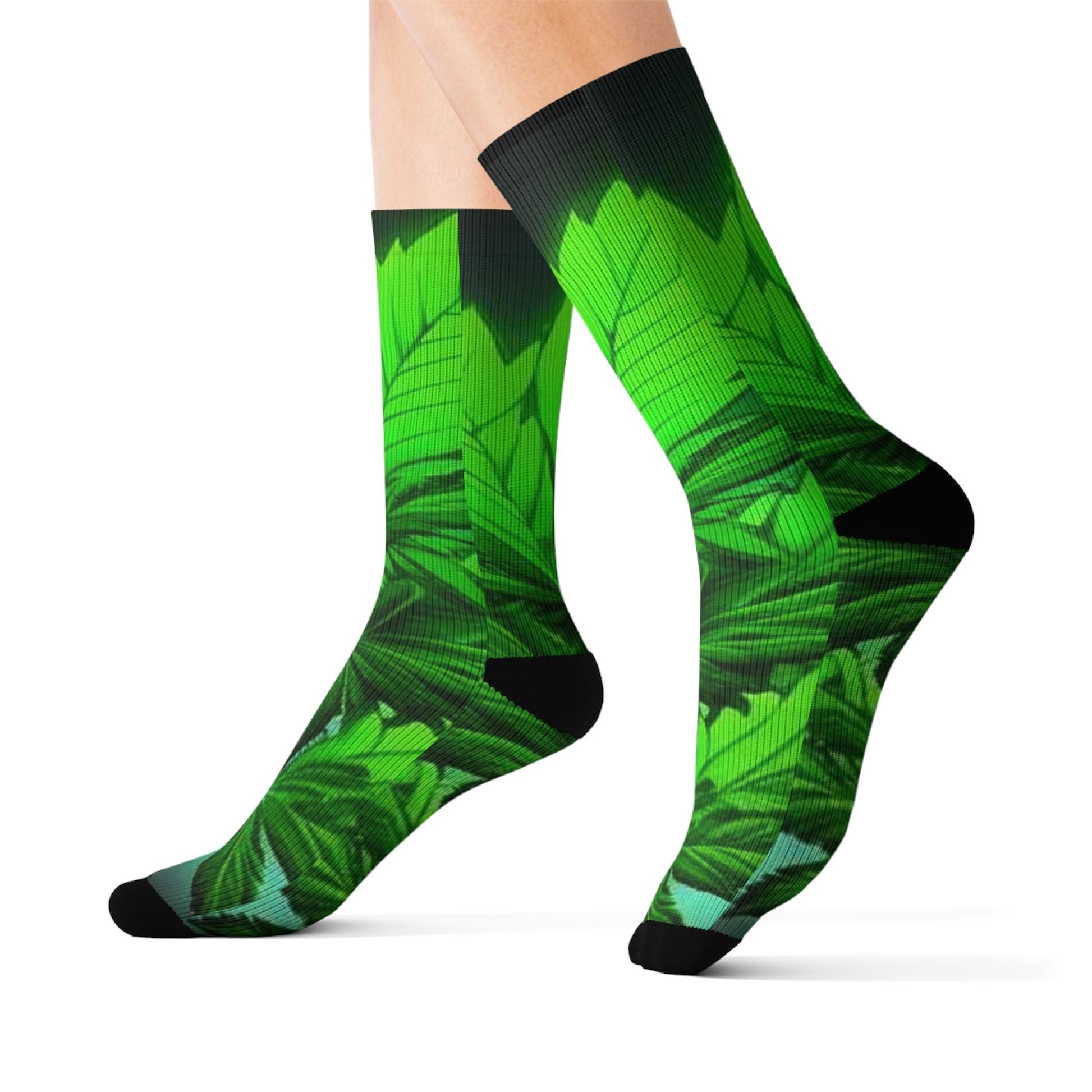 Herbal Leaf Sublimation Socks - underthestarsbabe