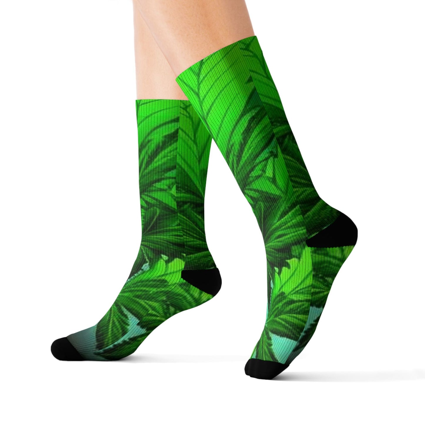 Herbal Leaf Sublimation Socks - underthestarsbabe