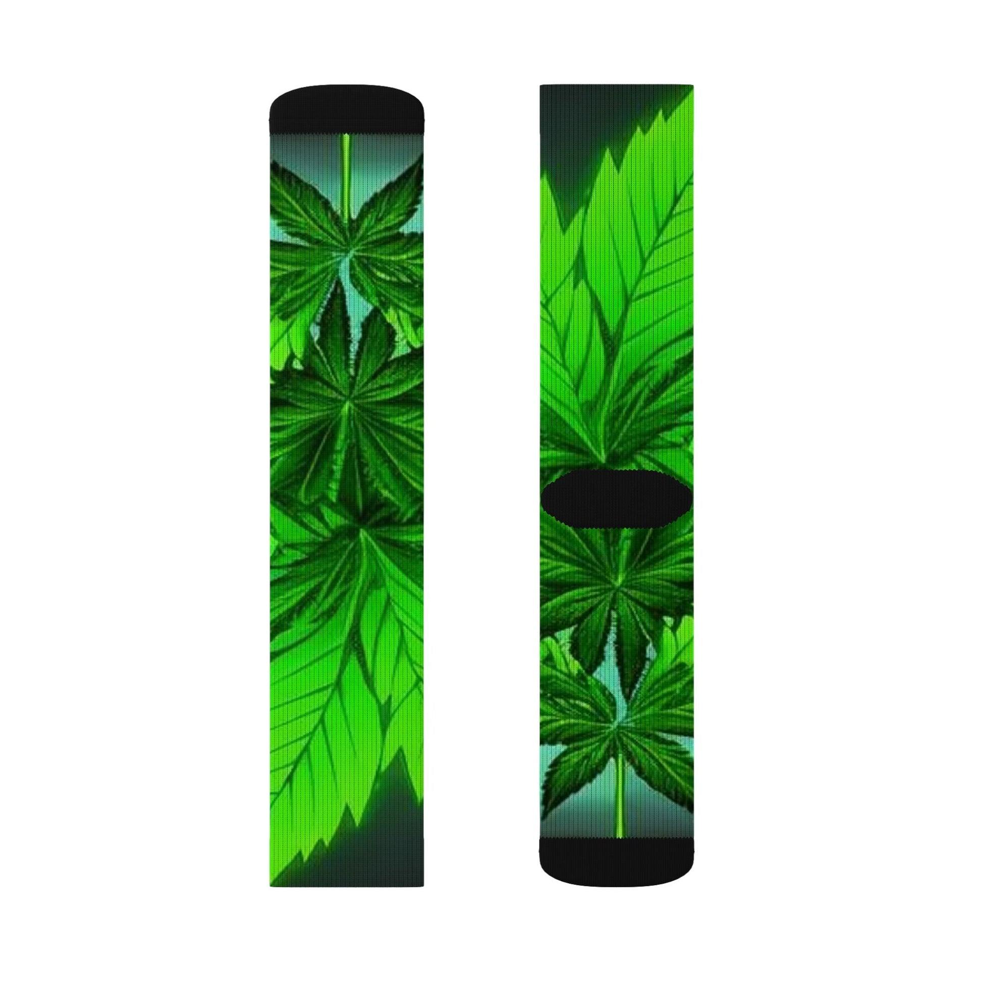 Herbal Leaf Sublimation Socks - underthestarsbabe