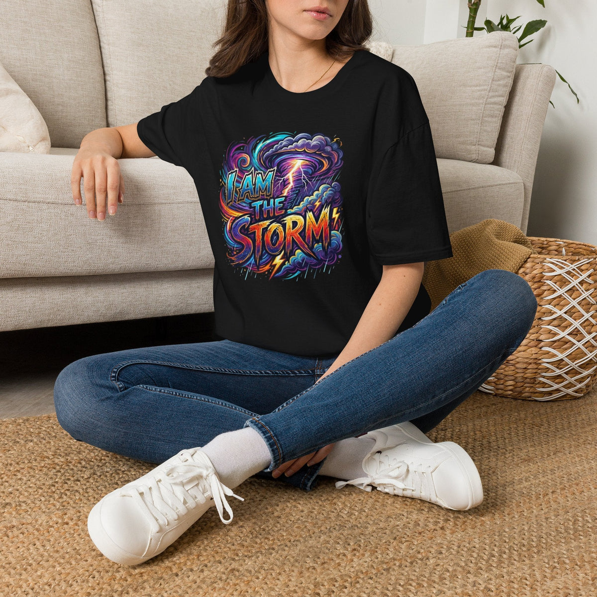 I Am The Storm Unisex T‑Shirt — Empowering Storm Graphic Tee for Resilience & Strength - underthestarsbabe