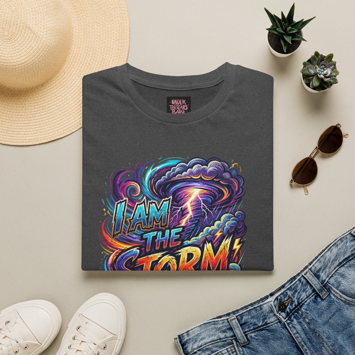 I Am The Storm Unisex T‑Shirt — Empowering Storm Graphic Tee for Resilience & Strength - underthestarsbabe