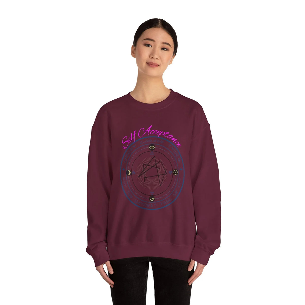 I Choose to Fully Accept Myself Sigil Crewneck Sweatshirt - underthestarsbabe