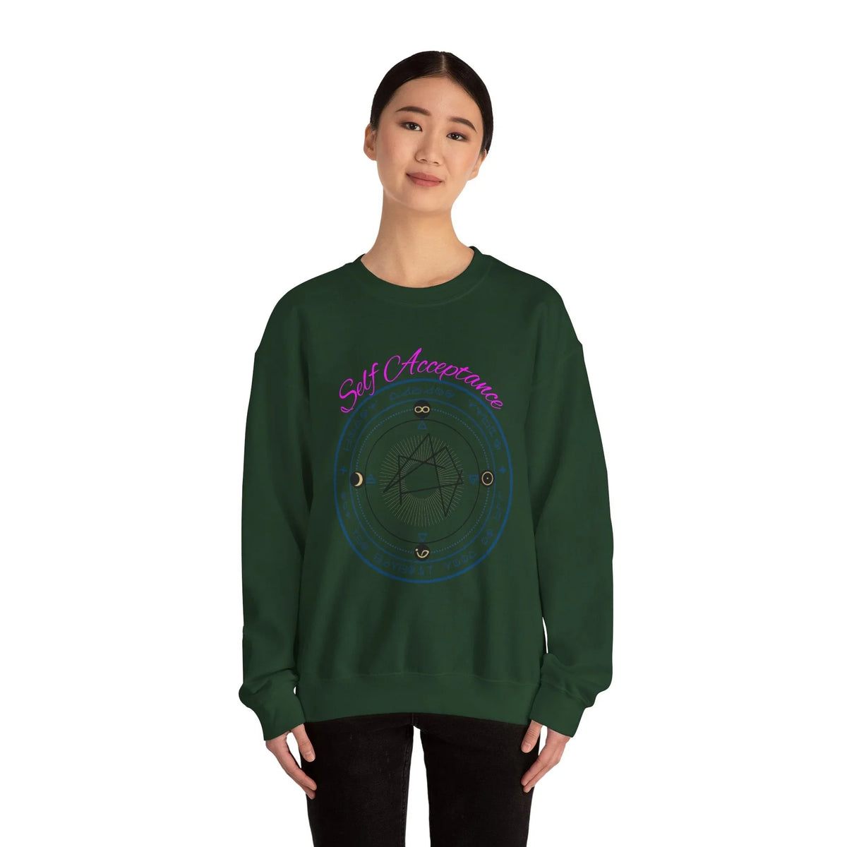 I Choose to Fully Accept Myself Sigil Crewneck Sweatshirt - underthestarsbabe