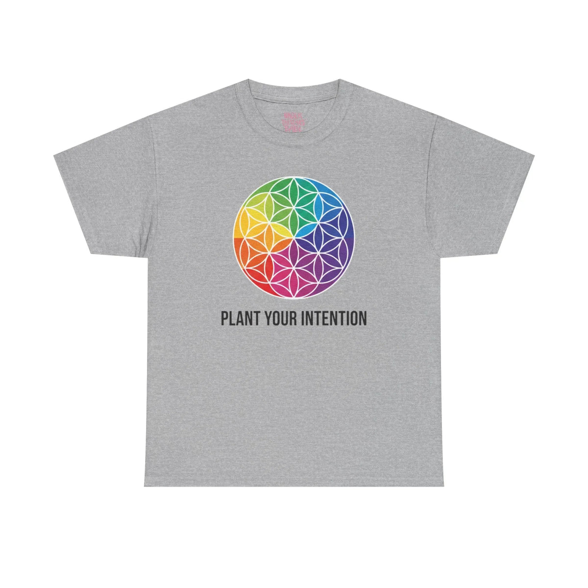 Intent Planting T‑Shirt — Rainbow Flower of Life Graphic Tee ("Plant Your Intention") - underthestarsbabe