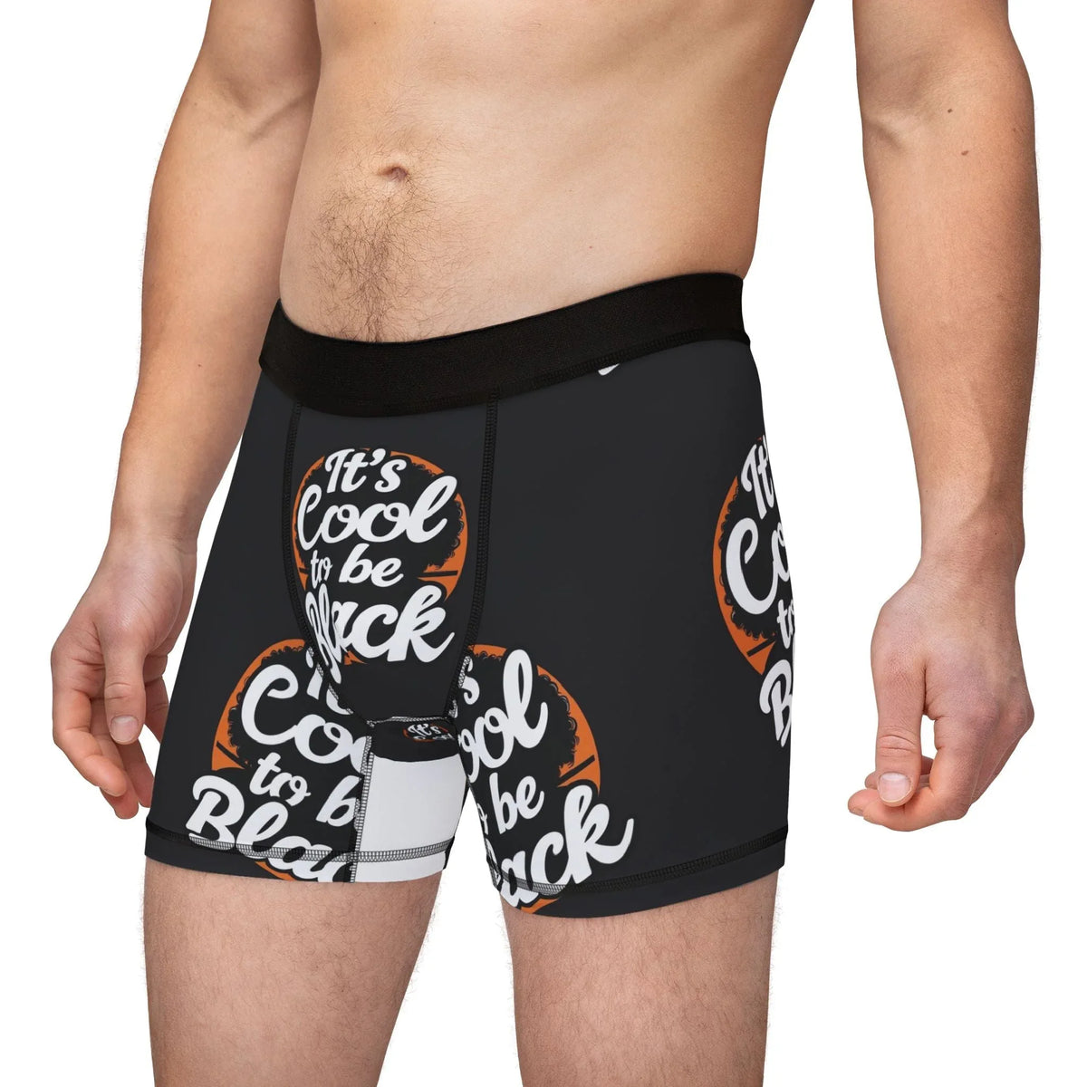 It's Cool to Be Black Graphic Boxers — Men's All-Over Print Boxer Briefs - underthestarsbabe