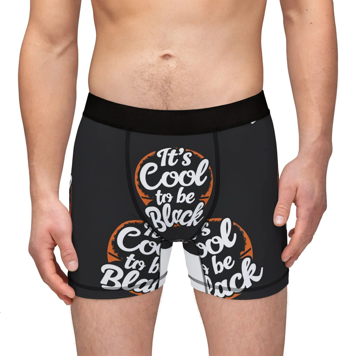 It's Cool to Be Black Graphic Boxers — Men's All-Over Print Boxer Briefs - underthestarsbabe